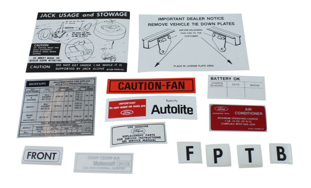 Dekalsats Mustang 1972 12 delar
