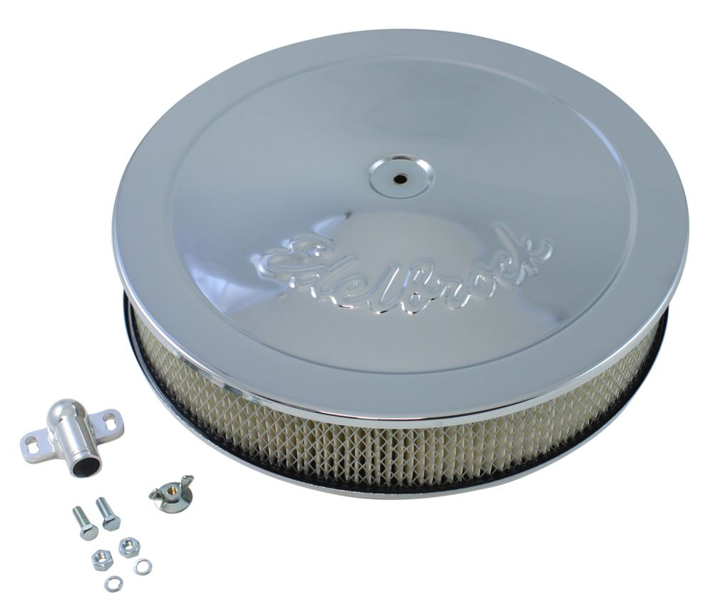 Luftrenare V8 krom, Edelbrock 14