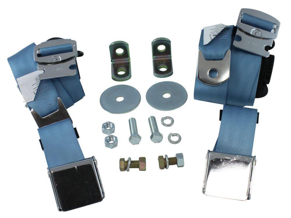 Säkerhetsbälte 3 punkt Ljusblå, Rullbälte