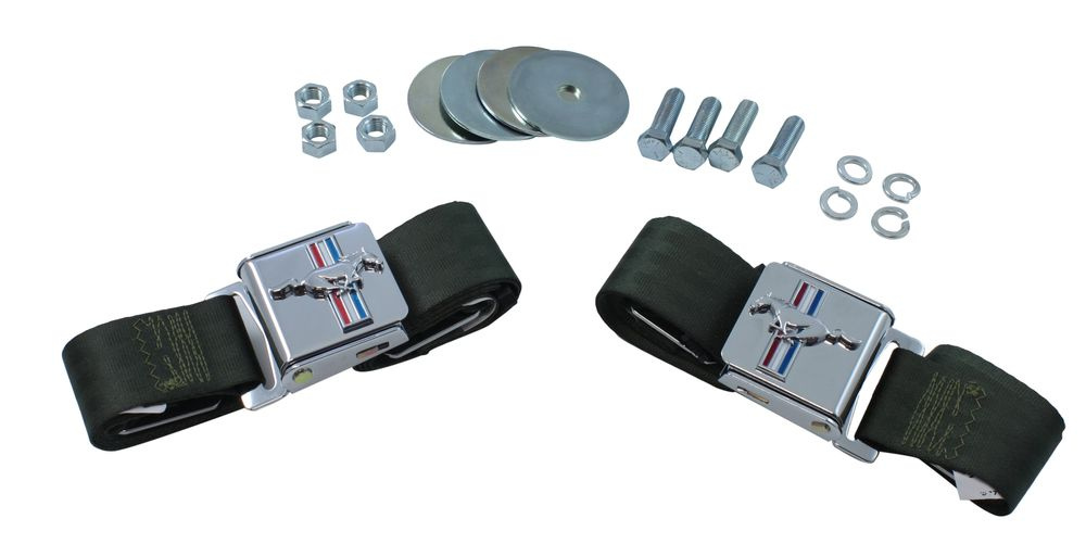 Säkerhetsbälte 2 punkt GRÖN Mustang