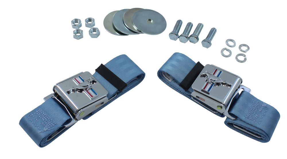 Säkerhetsbälte 2 punkt ljusblå Mustang