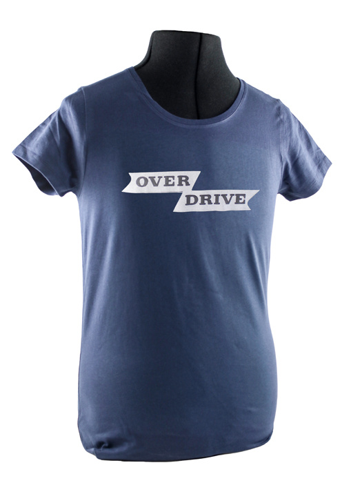T-shirt dam blå overdrive emblem